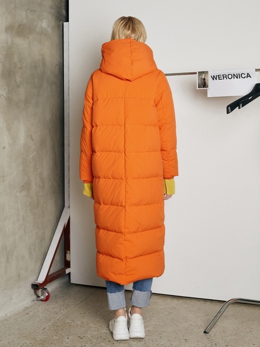 VIVID GOOSE DOWN LONG JACKET_ORANGE