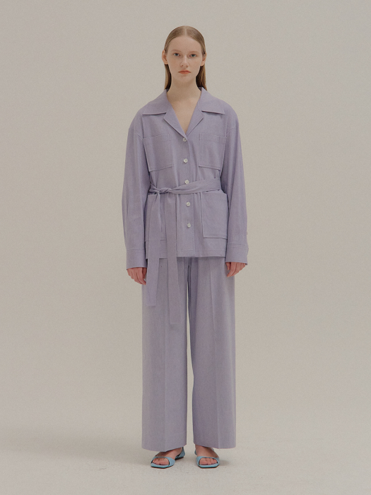 Pajama shirts Lavender with front pockets