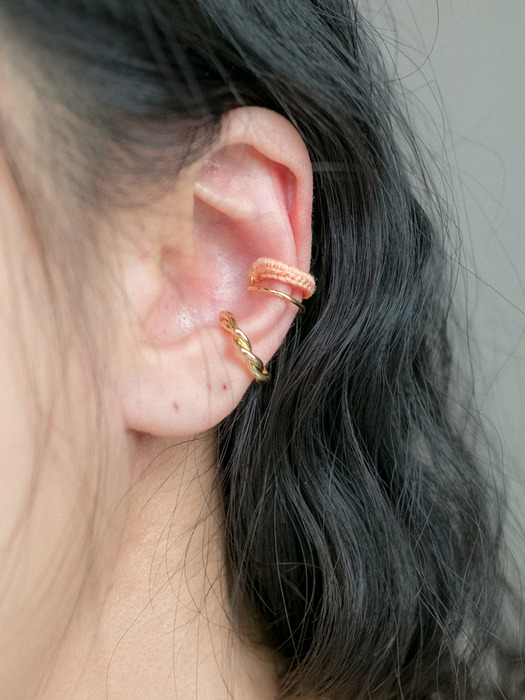 Knit point earcuff 2set earring