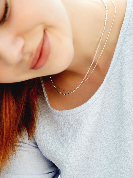 [SILVER 925] LAYERED SILVER NECKLACE AN220003