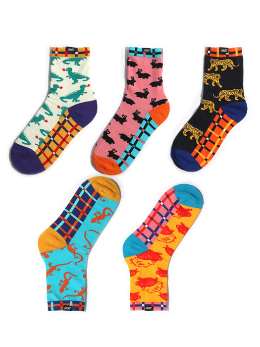Pattern socks 동물 패턴 컬러 양말 