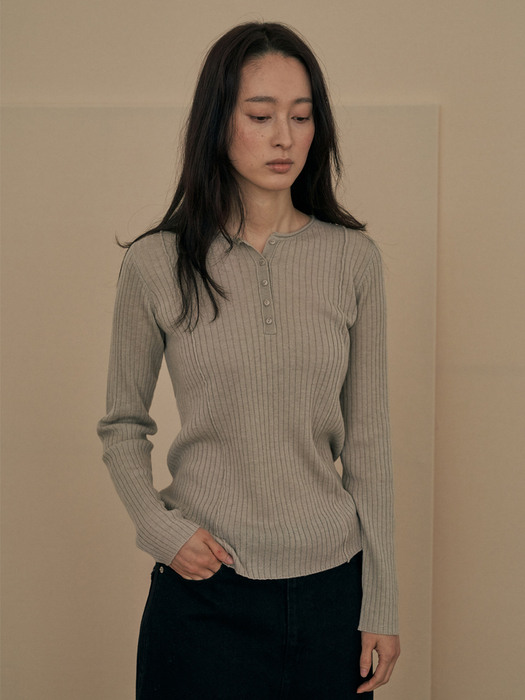 essential button knit top