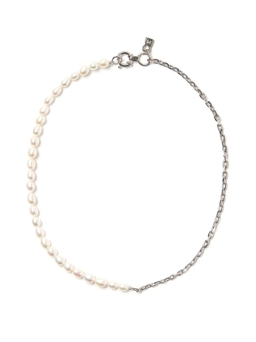 PEARLS CHAIN NECKLACE_Silver_S