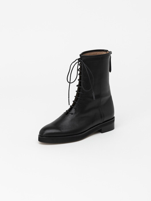 Lenma Lace-up Combat Boots in Regular Black