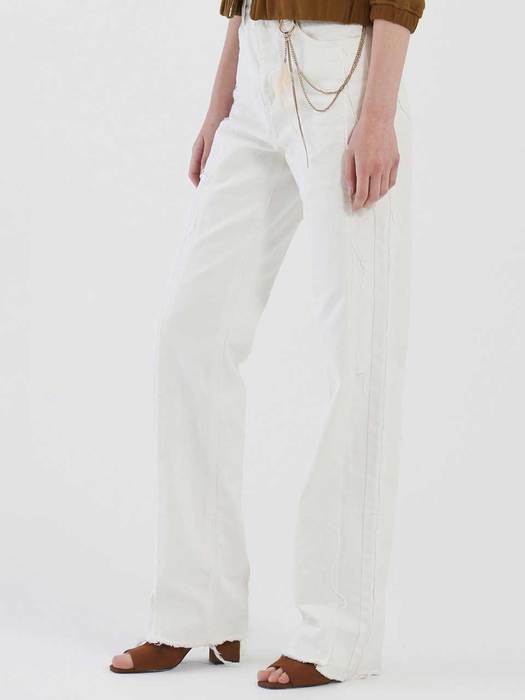 CUTTING WIDE DENIM PANTS (white)