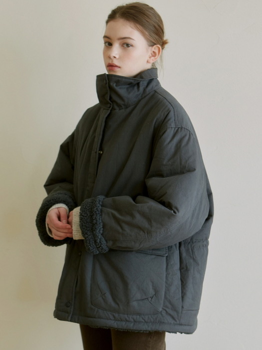 BOA FLEECE PADDING JACKET_CHARCOAL