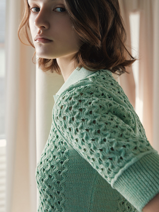 Elisha net kint pullover - Mint