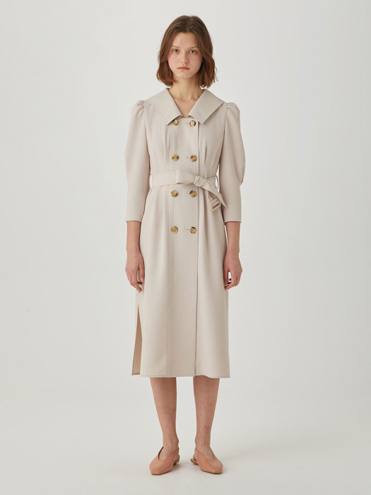 Double Button Belted Dress [IVORY] JYDR1B906I2