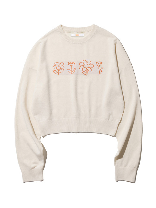 Flower Drawing Knit [CREAM]