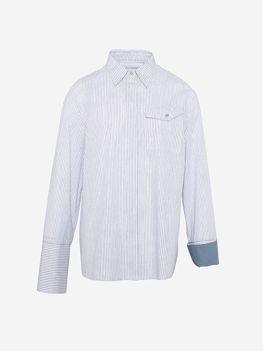 [N]BIJARIM Loose fit shirt (Blue stripe)