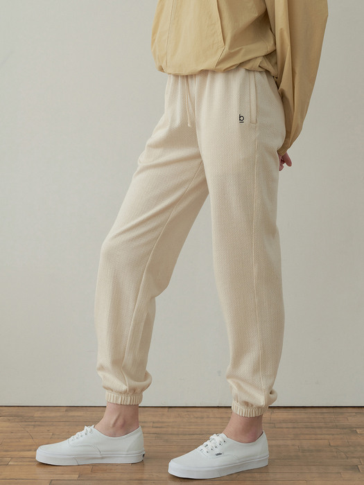 cotton jogger pants (cream)