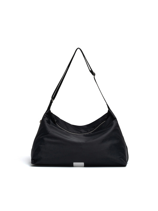 FABRIC HOBO BAG - BLACK