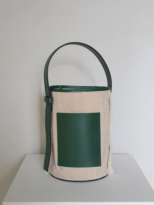 Daily Bucket Bag (Leather & Canvas)/Forest