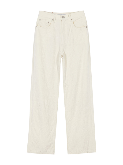 Wrinkle Cotton Straight Pants in Ivory VW1ML084-03