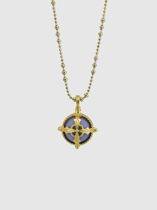 Cross vintage necklace - Purple