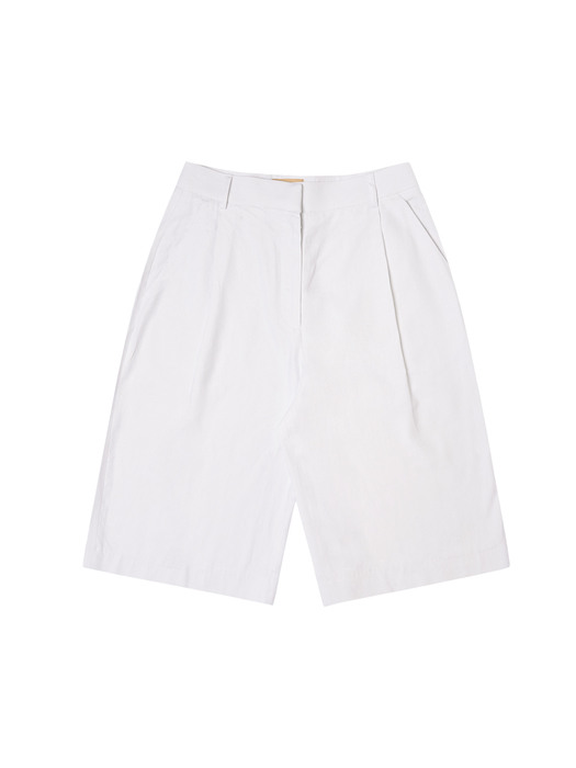 SI PT 7034 Linen Bermuda Pants_Off white