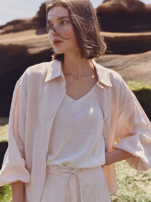 Linen Volume Shirts_Peach