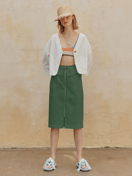 Margo Zipped Skirt_Green