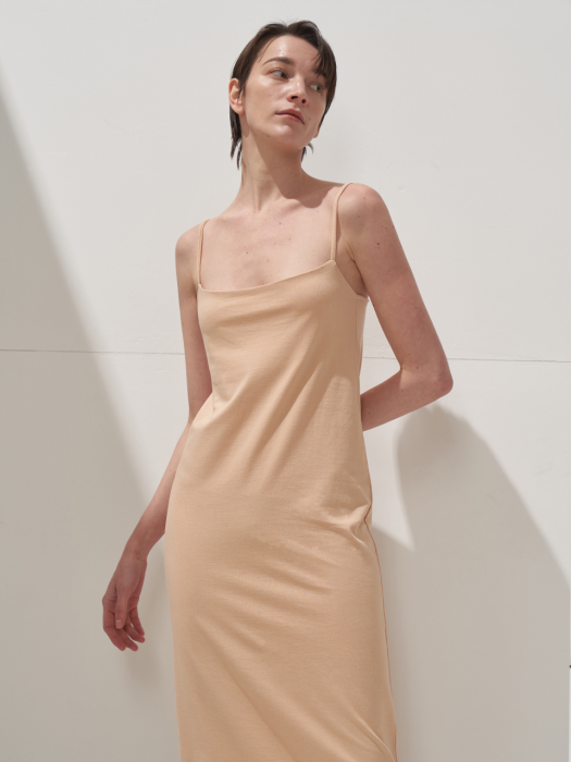 BASIC SLIP DRESS_BEIGE