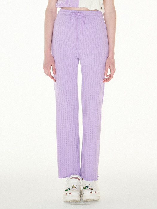 [리퍼브] Knit cozy banding pants (violet)