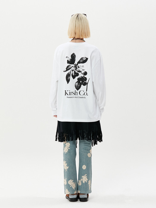 CHERRY TREE LONG SLEEVE T-SHIRT KA [WHITE]