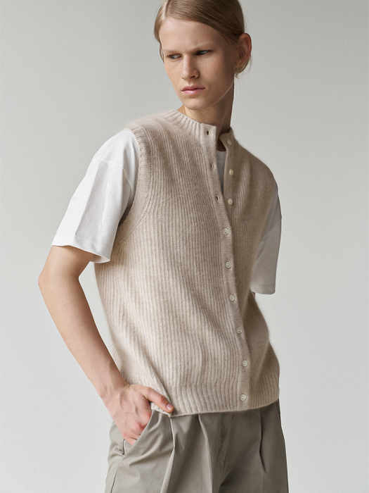 SALTED WOOL KNIT VEST (3COLORS)