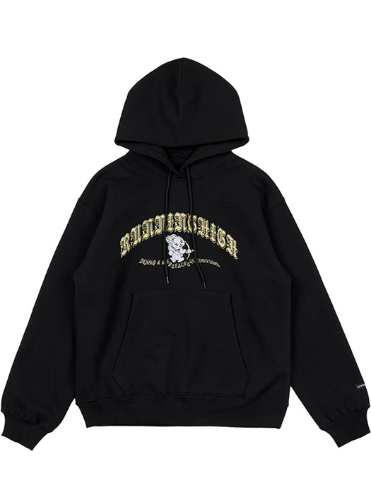 VINTAGE ARCH LOGO HOODIE [BLACK]