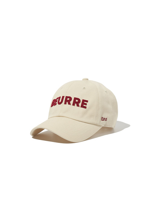 [마니에]ep.5 BEURRE applique patch ballcap (Ivory/Burgundy) [W CONCEPT]