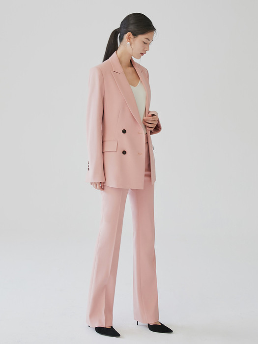 [미전시]YVONNE Straight fit trousers (Salmon Pink)