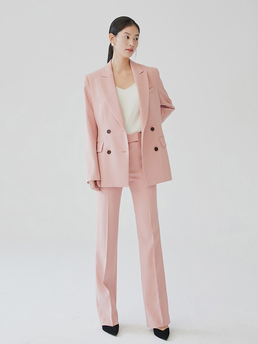 [미전시]YVONNE Straight fit trousers (Salmon Pink)