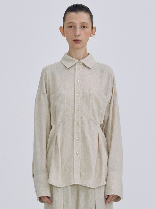 Oversized Linen Shirt_Beige
