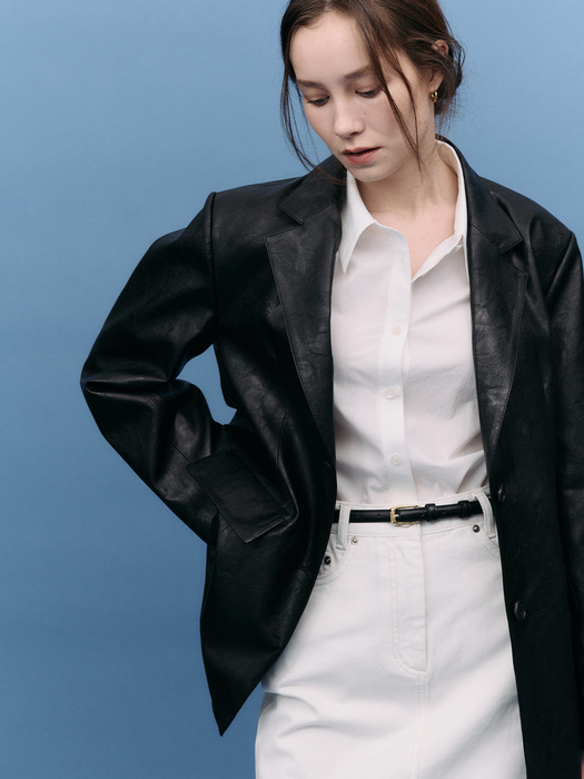 [Drama Signature] Slim Leather Belt_2color