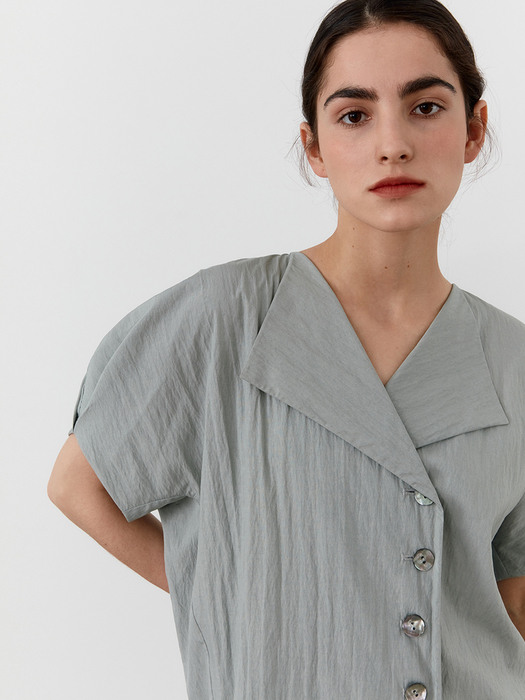 MOHAN모한]TWR COLLAR VOLUME BLOUSE_2 COLORS