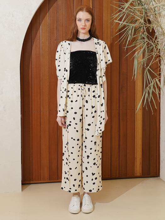 Dalmatian unbalanced blouse (ivory)