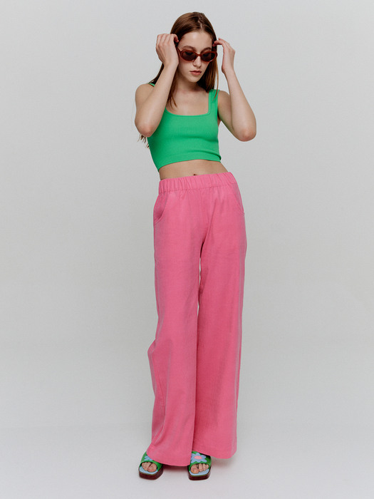 Corduroy Banding Pants 002 Light Flamingo