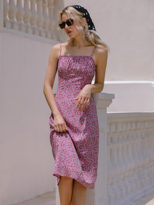 Drop pink lady sleeveless zip dress