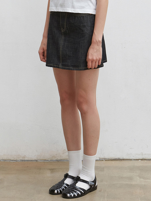 MINI DENIM SKIRT_INDIGO