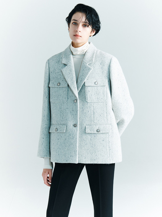 [Tweed] Oversized Tweed Tailored Jacket