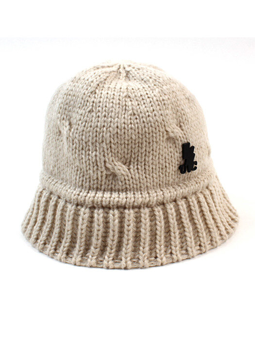 Wool Ivory Knit Drop Bucket Hat 니트버킷햇