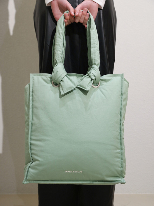 BELLY PUFFER TOTE BAG-FOREST GREEN