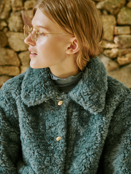 WOOL BLEND SHEARLING JACKET_PEACOCK BLUE