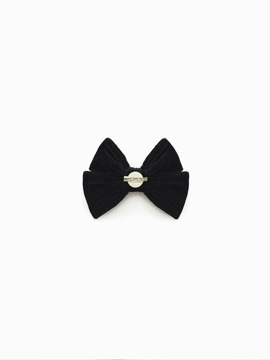 Rosa Velvet Mini Ribbon brooch (Black)