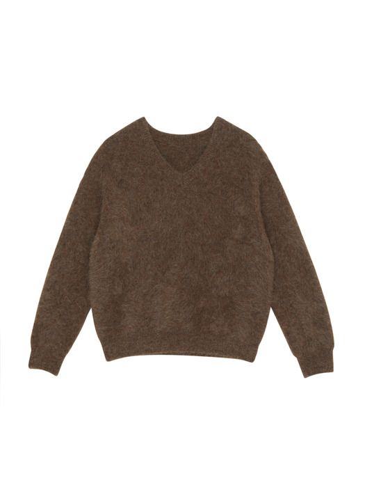 [EXCLUSIVE] V-neck Alpaca Sweater (Chesnut)
