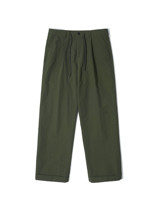 P10006 Turnup crop tapered pants_Khaki