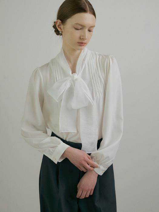 comos 812 see-through ribbon blouse (ivory)