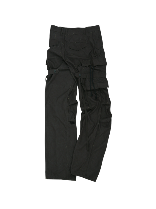 BISENT WRINKLE CRACK CARGO PANTS apa589m(BLACK / KHAKI)