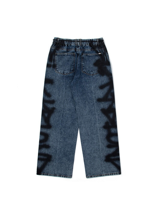 BBD Side Sprayed Custom Wide Denim Pants (Vintage Deep Blue)