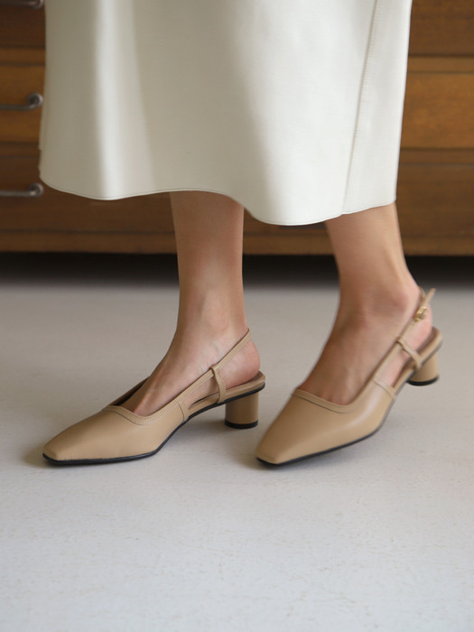 Nuer slingback  / beige(4cm)