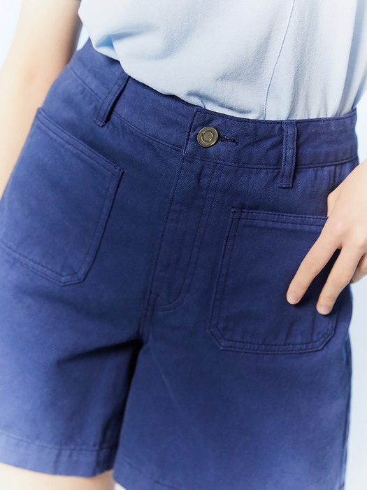 Outpocket Denim Half Pants  Blue (KE3321M51P)