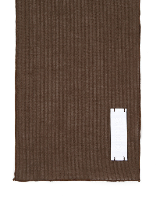 THIN SCARF / LAYER STRIPE / C BROWN